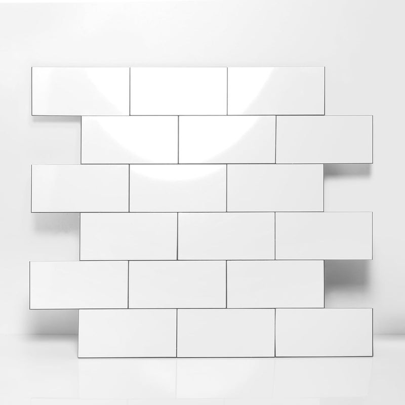 Reovatile 2026 New Upgrade Peel and Stick Backsplash, 11.8"X11.8" PVC Backsplash Tile, Peel and Stick Tile for Kitchen, Bathroom, Fireplace, Laundry in Polished Marble White, 10-Pack - Image 1